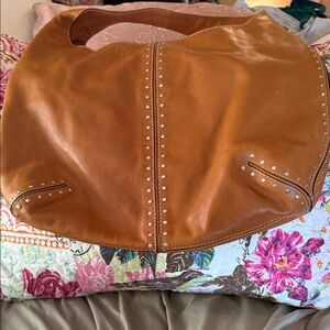Michael Kors Tan Leather Hobo Bag with Studs